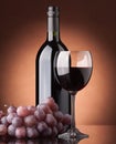 A bottle of red wine, glass Royalty Free Stock Photo