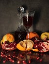 Still life with wine and fresh fruits Royalty Free Stock Photo