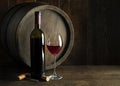 Red wine bottle and glass Royalty Free Stock Photo