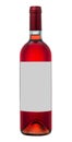 A bottle of red wine, isolated on white background, blank label Royalty Free Stock Photo