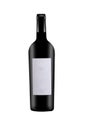 Bottle of red wine isolated on white background with clipping path and copy space for your text Royalty Free Stock Photo