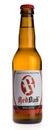 Bottle of Redbad Weizen beer on white