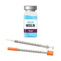 Bottle of regular insulin and unused Royalty Free Stock Photo