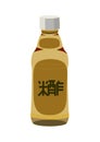 Bottle of rice vinegar, on white