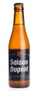 Bottle of Saison Dupont beer on a white background