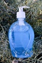 bottle of sanitizer for protection against bacteries and viruses