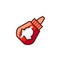 Bottle sauce icon. Spices for cooking symbol. Food ingredient in tube - ketchup, mayonnaise, mustard emblem