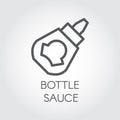 Bottle sauce line icon. Spices for cooking linear symbol. Food ingredient in tube - ketchup, mayonnaise, mustard emblem