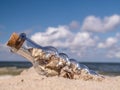 Bottle with seashells