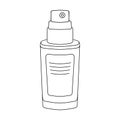 Bottle with serum, cream or cosmetic spray. Korean cosmetics symbol simple linear icon