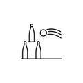 bottle shoot icon. Simple thin line, outline of Amusement icons for UI and UX, website or mobile application