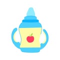 bottle sippy cup cartoon vector illustration