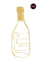 Bottle sketch icon in trendy hand-drawn style with artistic pencil textures.