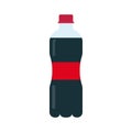 Bottle of soda. Cola in plastic tarre. Vector illustration flat design. Isolated on white background. Fast food drink symbol. Royalty Free Stock Photo