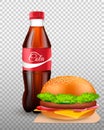 Fast food drink and burger. Royalty Free Stock Photo