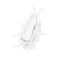 A Bottle with a splash behind isolated on a white background