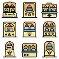 Bottle sterilizer icons set vector flat