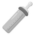 Bottle with teat icon, gray monochrome style