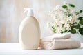 Bottle template perfume spa gel bathroom soap white aromatherapy laundry care hygiene Royalty Free Stock Photo