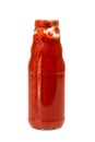 Bottle of Tomato Puree Isolated on White