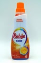 Bottle of typical Dutch Laundry detergent, Robijn Color Small & Mighty.