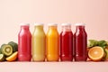 Raw smoothie juice bottle health vegan organic fresh food drink diet healthy fruit Royalty Free Stock Photo