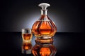 Bottle of Very Special Cognac on fire background Royalty Free Stock Photo