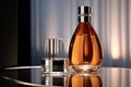 Bottle of Very Special Cognac on fire background Royalty Free Stock Photo