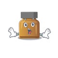 Bottle vitamin b mascot design concept having a surprised gesture