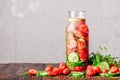 Water with Strawberry, Cucumber and Thyme. Royalty Free Stock Photo