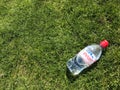 Bottle of water on the grass