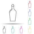 bottle of water multi color style icon. Simple thin line, outline vector of bottle icons for ui and ux, website or mobile