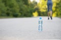 A bottle of water on the road