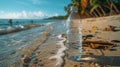 Bottle of Water on Sandy Beach Royalty Free Stock Photo