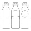 Bottle of Water sketch. Simple line drawing. Plastic waste, Fresh Soda or Drink Water, Bottle for liquid. Vector
