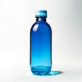 Bottle with water on the trasparent background closeup.Generative AI