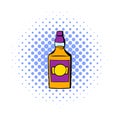 Bottle of whiskey icon, comics style