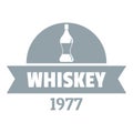 Bottle whiskey logo, simple gray style