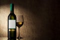 Bottle with white wine and glass Royalty Free Stock Photo