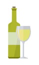 Bottle of White Wine and Glass Royalty Free Stock Photo