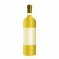 Bottle of white wine isolated