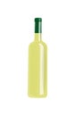 Bottle of White Wine Isolated on Blank Background.