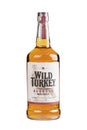 Bottle of Wild Turkey Kentucky Straight Bourdon whiskey isolated white background