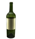 Bottle of wine with blank label on white