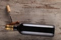 Bottle of wine and corkscrew Royalty Free Stock Photo