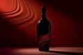 Bottle of wine on a dark background. Beaujolais Nouveau. Neural network AI generated