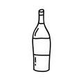 Bottle of wine doodle icon, vector illustration