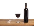 Bottle of wine and glass Royalty Free Stock Photo