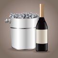 Bottle wine ice bucket drink image Royalty Free Stock Photo