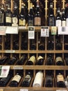 Bottle of wine at shelves selling